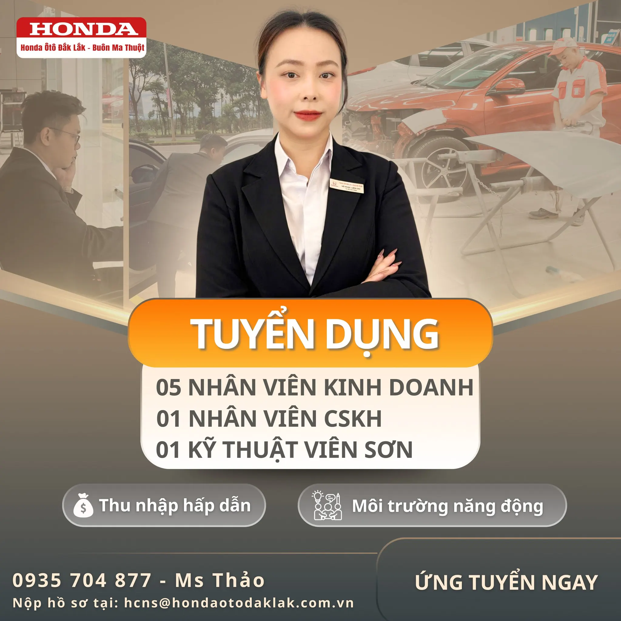 Tuyển dụng Honda Ô Tô Đắk Lắk tháng 06-2026