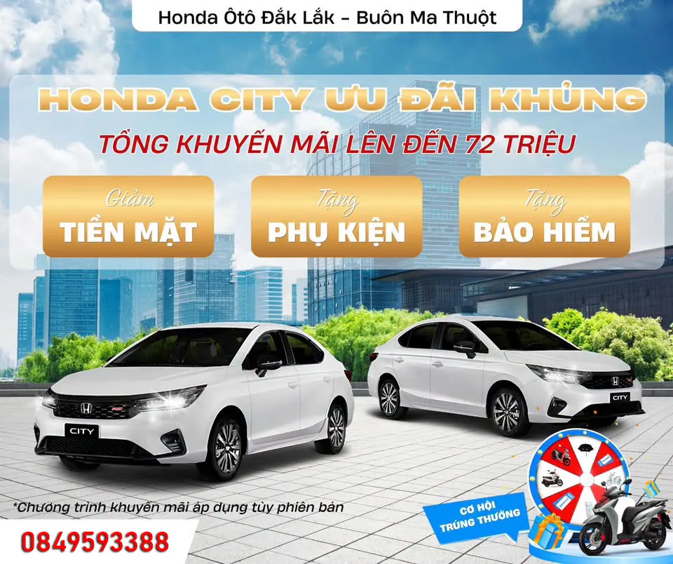 Honda Ô Tô Đắk Lắk cập nhật chương trình khuyến mãi Hot tháng 07 -2026