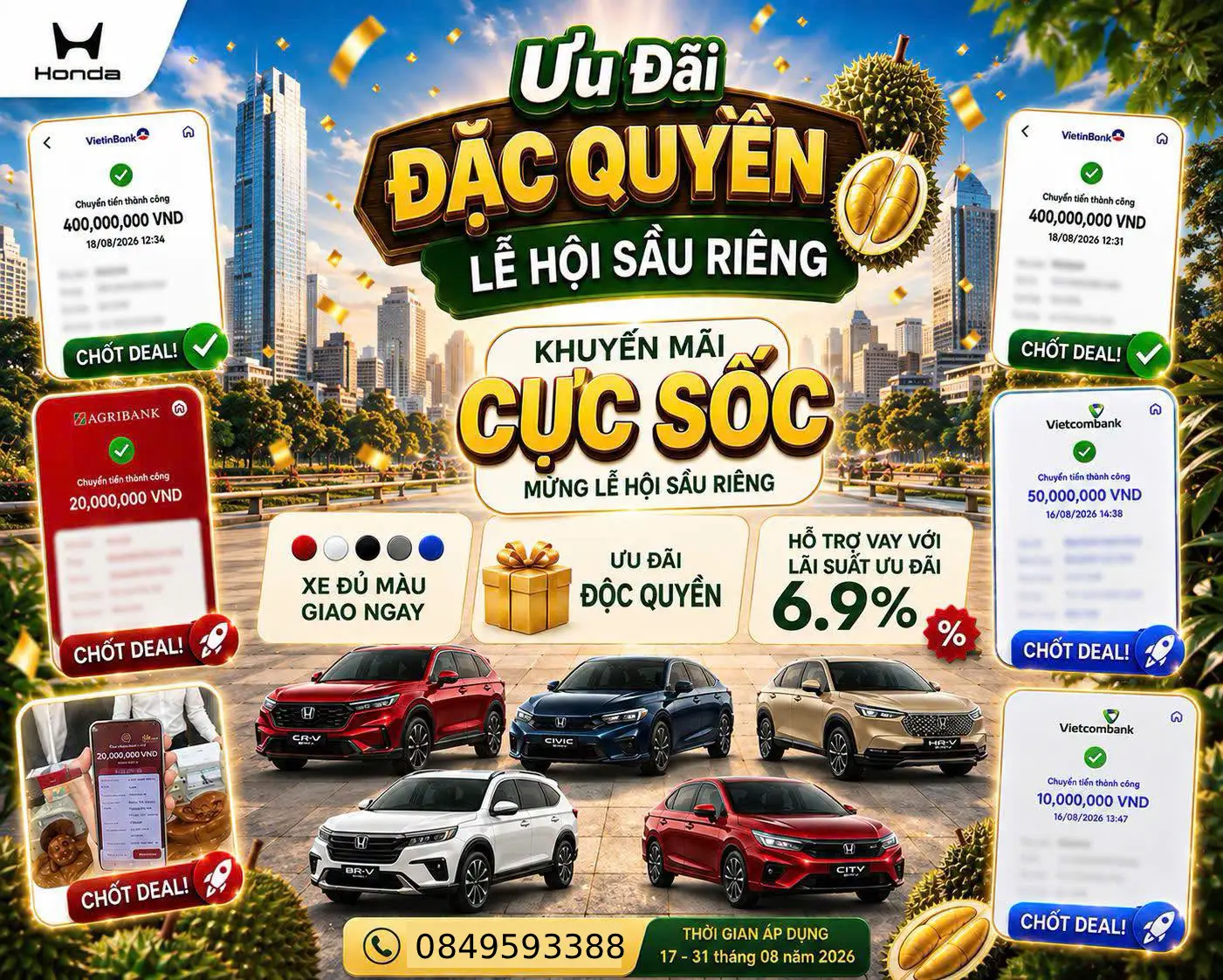 ƯU ĐÃI ĐẶC QUYỀN – SỞ HỮU HONDA Ô TÔ, CHỐT DEAL CỰC SỐC TẠI HONDA Ô TÔ ĐẮK LẮK NGÀY 19/08/2026