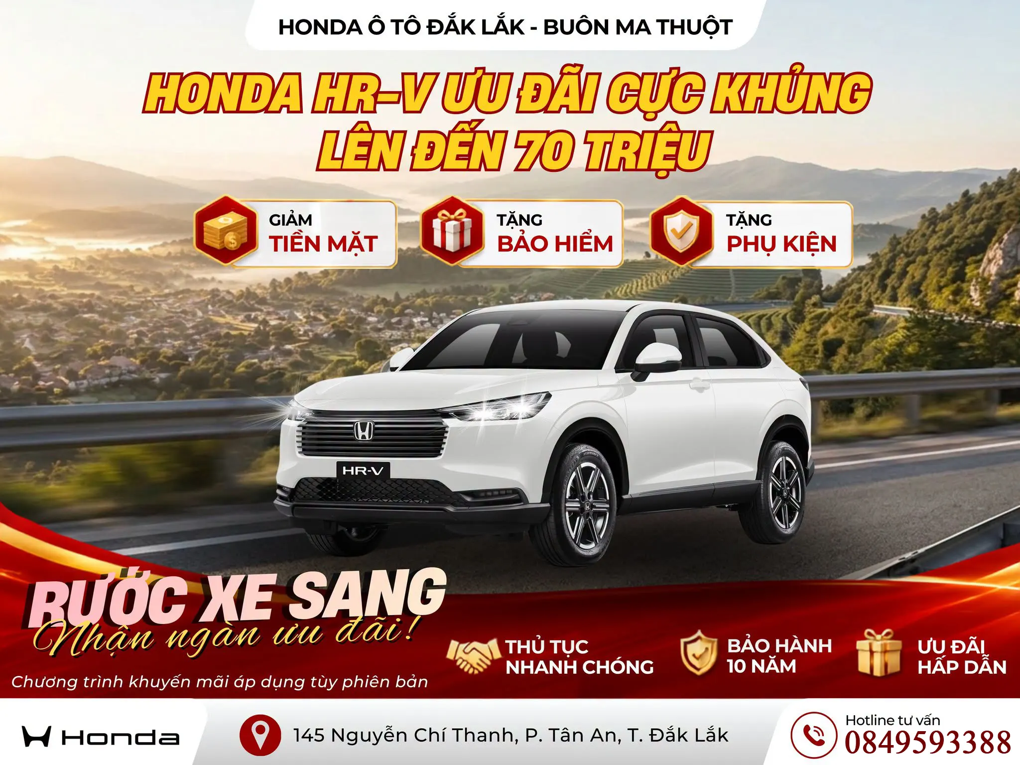 Honda HR-V khuyến mãi khủng lên đến 70 tr tháng 09-2026