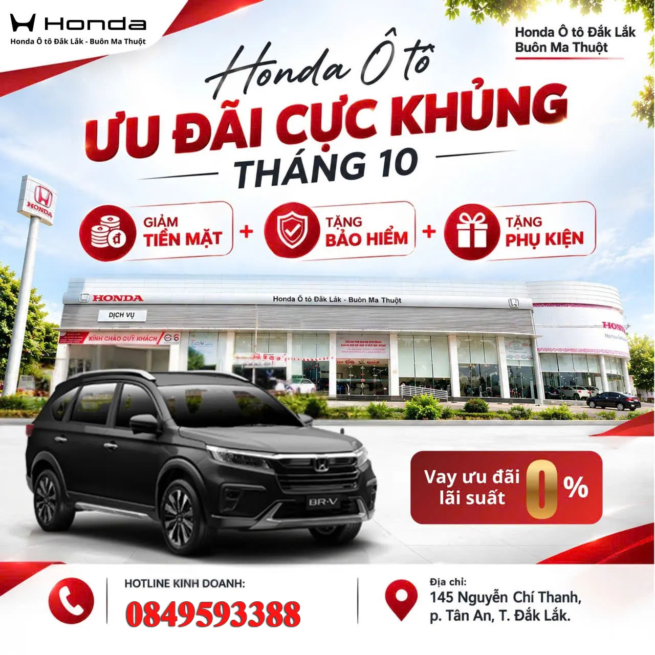 Khuyến mãi Honda BRV tháng 10 -2026