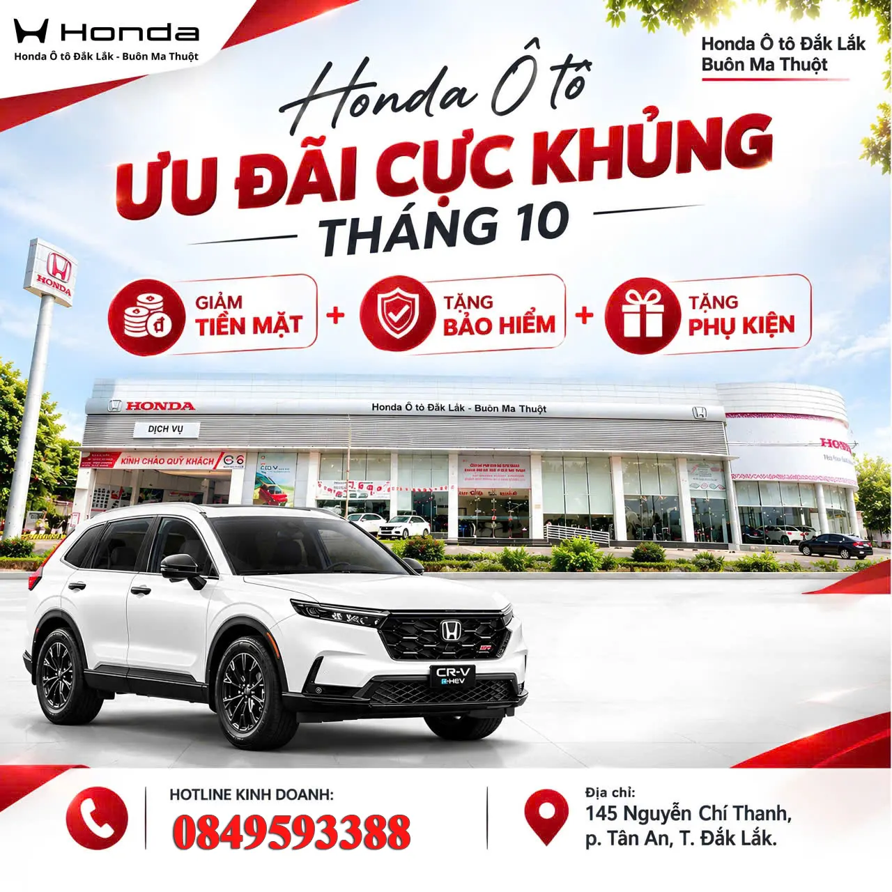 Honda Ô Tô Đắk Lắk gửi đến khách hàng khuyến mãi T10-2026