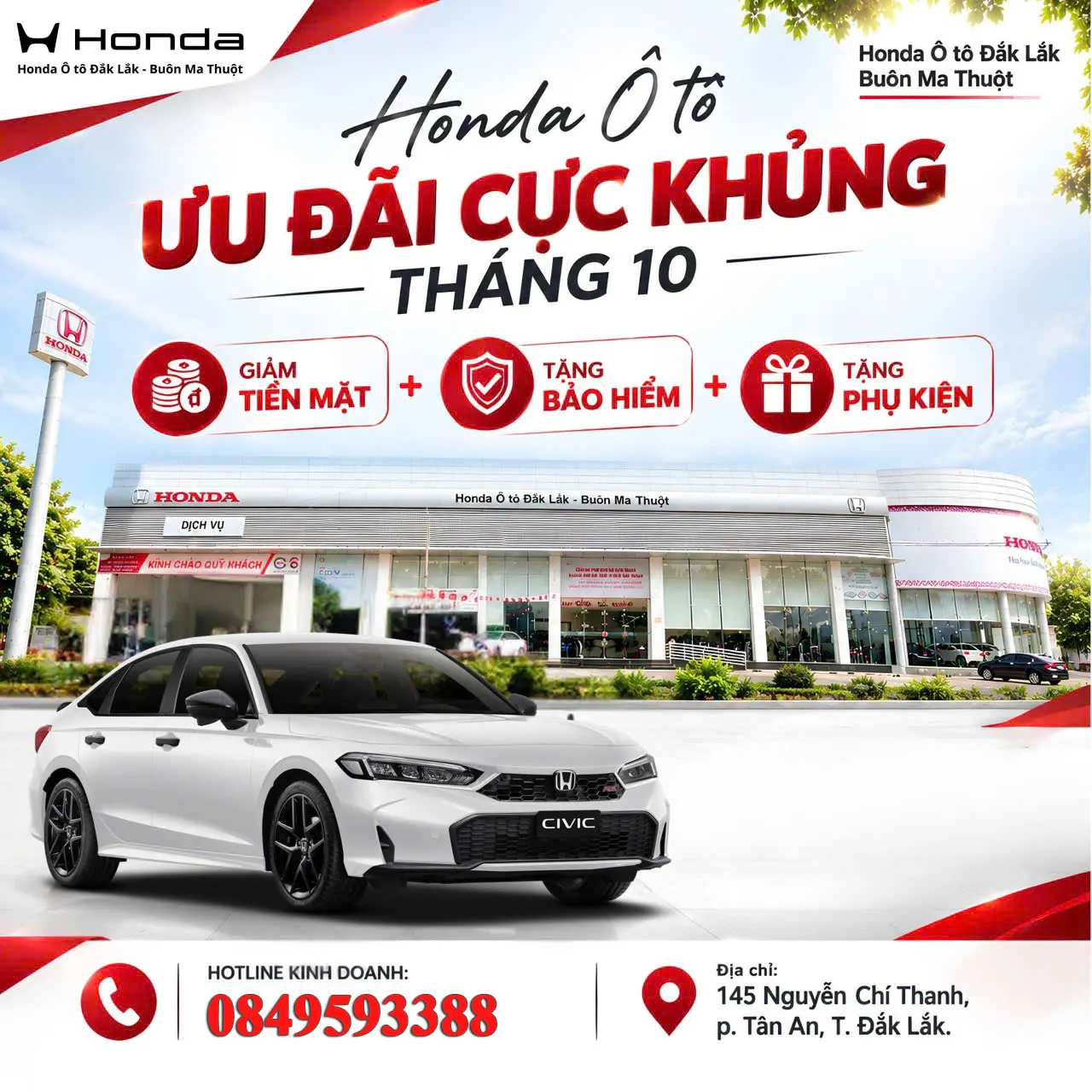 Khuyến mãi Honda civic tháng 10 -2026